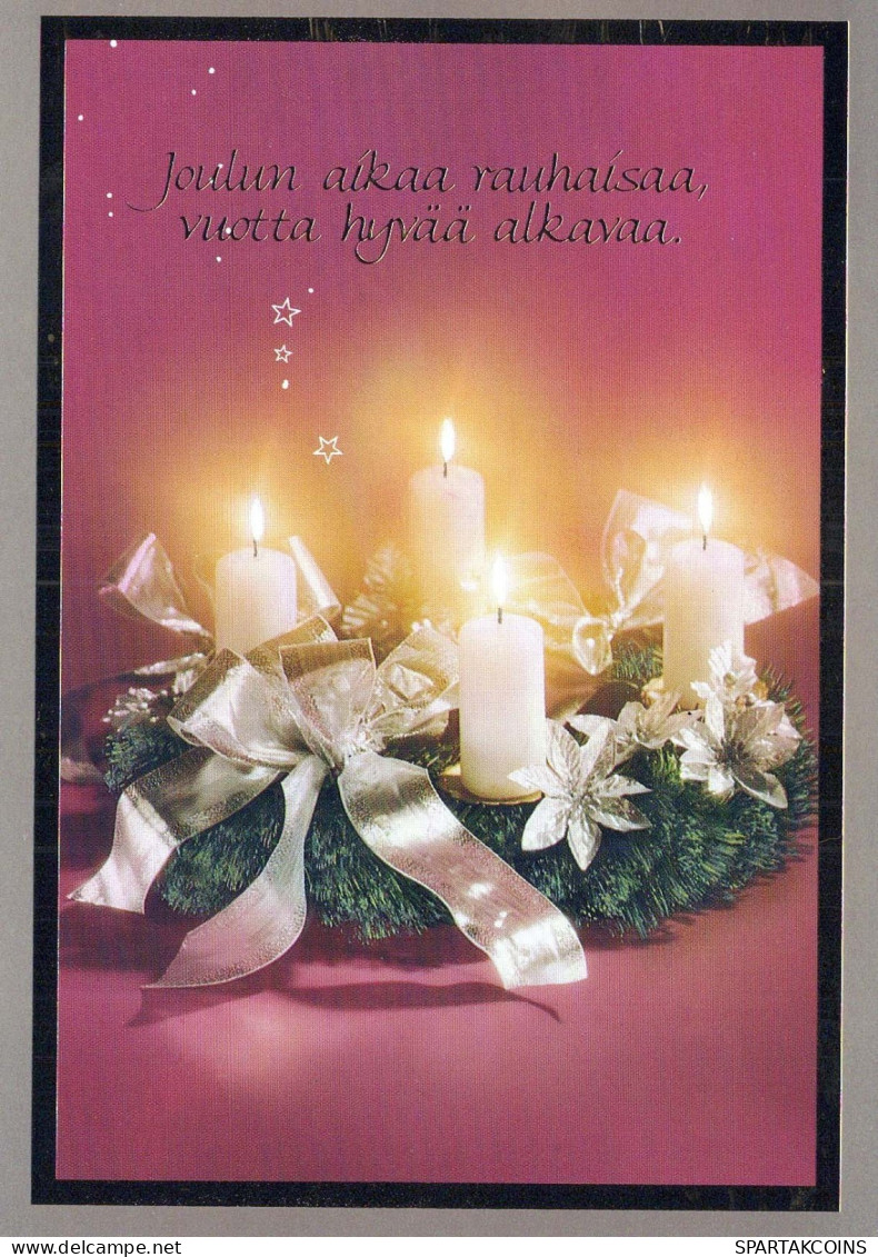 Buon Anno Natale CANDELA Vintage Cartolina CPSM #PAV931.IT - Nouvel An