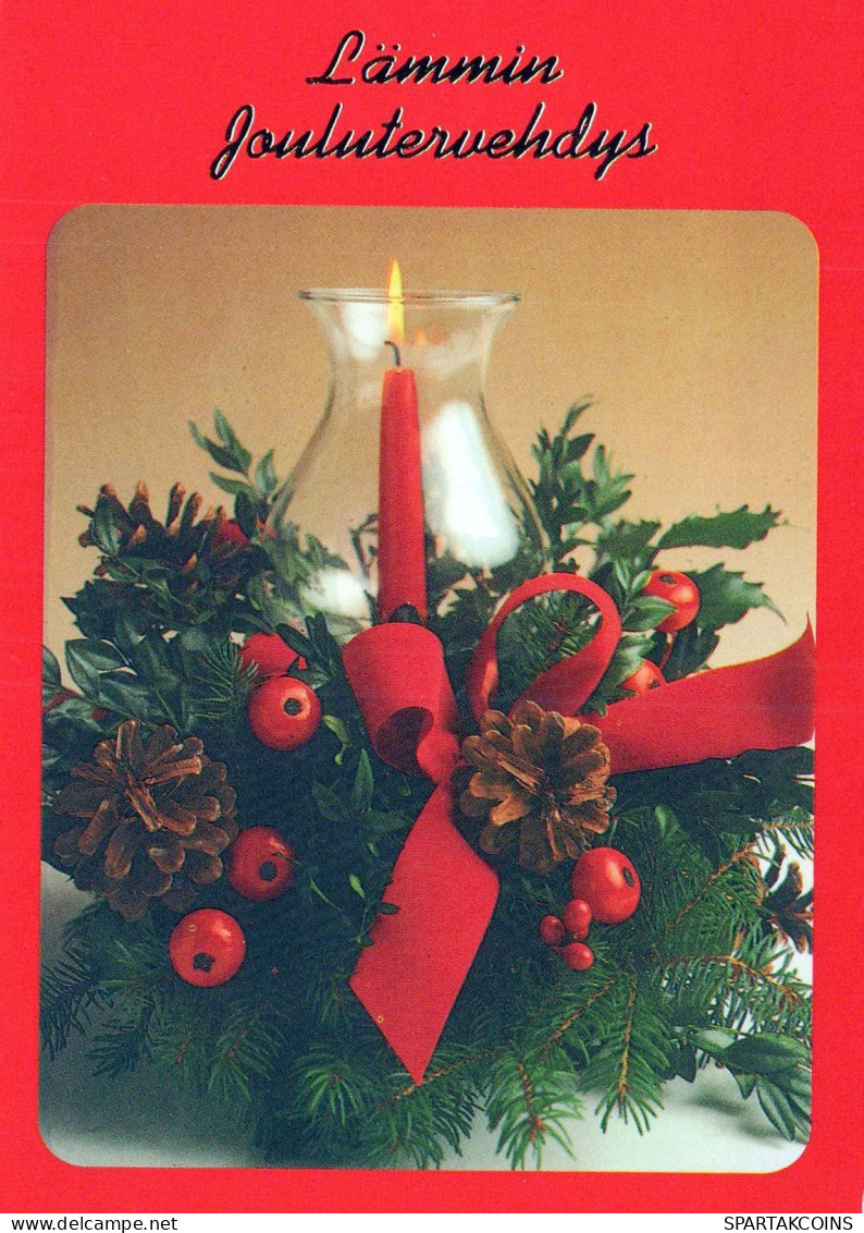 Buon Anno Natale CANDELA Vintage Cartolina CPSM #PAV507.IT - Nouvel An