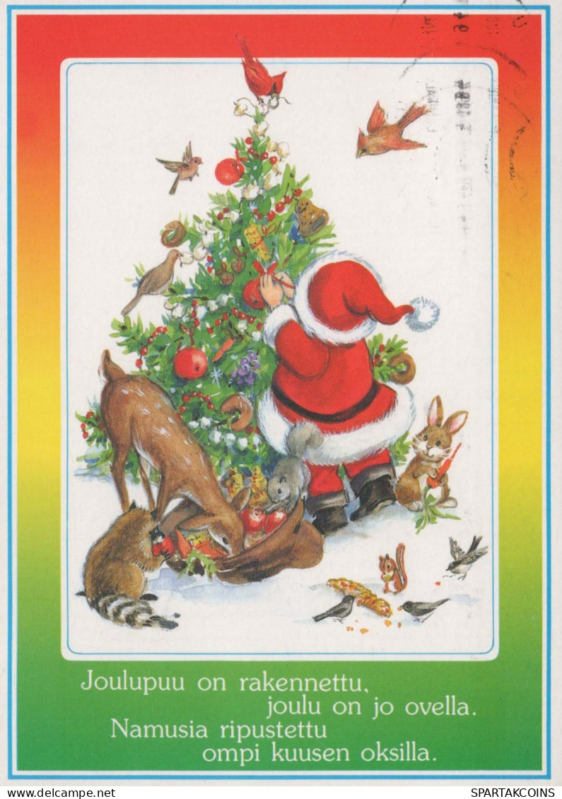 BABBO NATALE Buon Anno Natale Vintage Cartolina CPSM #PAU533.IT - Santa Claus