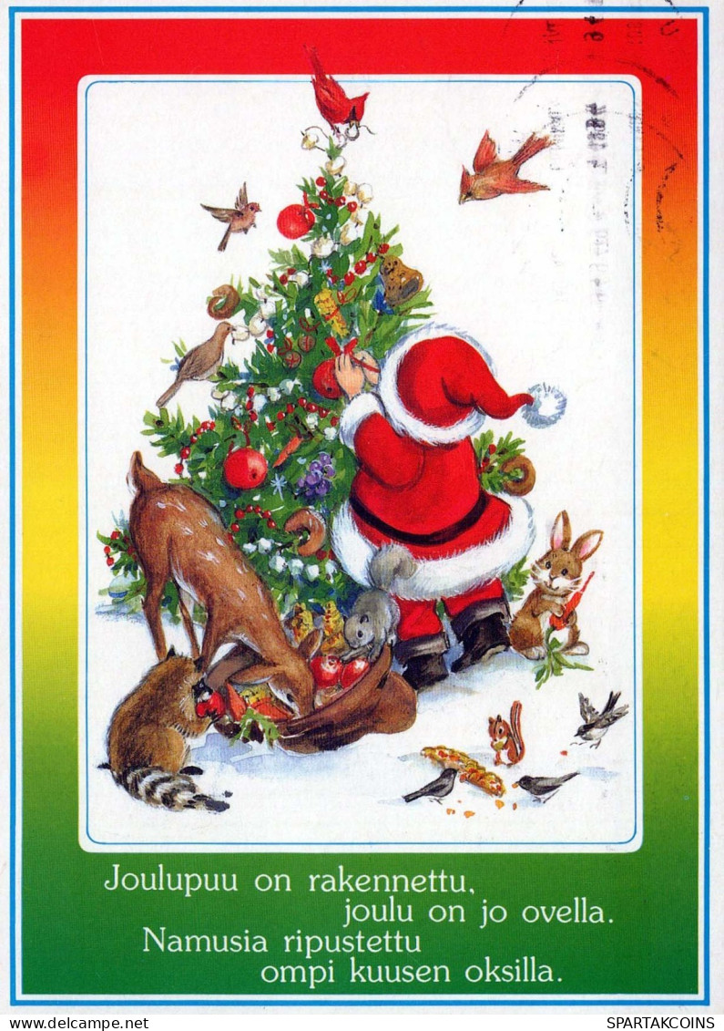 BABBO NATALE Buon Anno Natale Vintage Cartolina CPSM #PAU533.IT - Kerstman