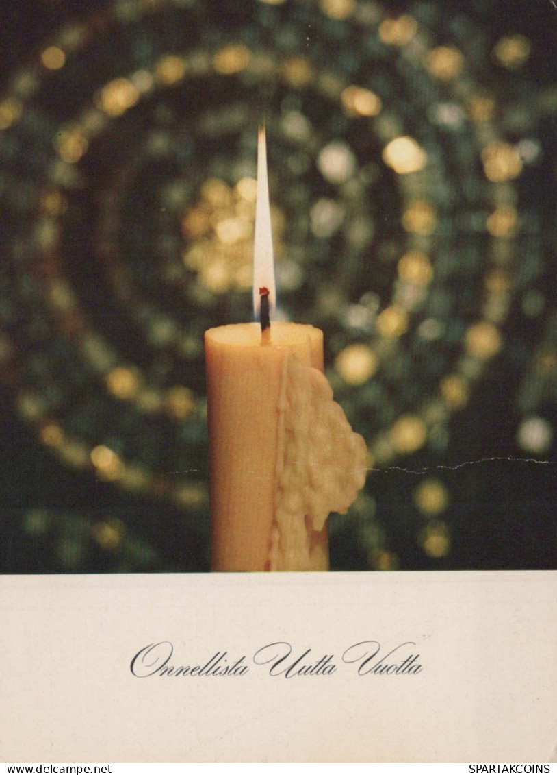 Buon Anno Natale CANDELA Vintage Cartolina CPSM #PAT813.IT - Nouvel An