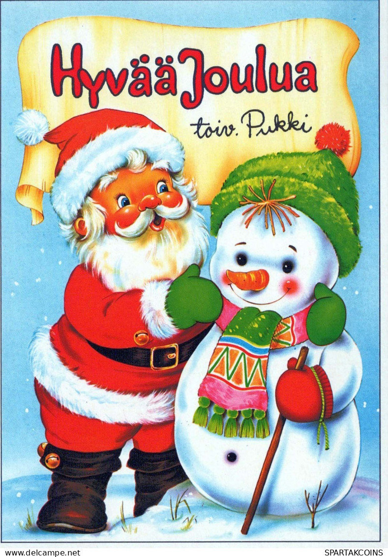 BABBO NATALE Buon Anno Natale PUPAZZO Vintage Cartolina CPSM #PAU396.IT - Santa Claus