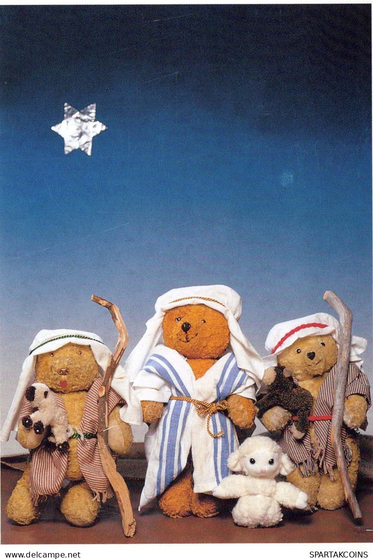 Buon Anno Natale ORSACCHIOTTO Vintage Cartolina CPSM #PAU668.IT - Nouvel An