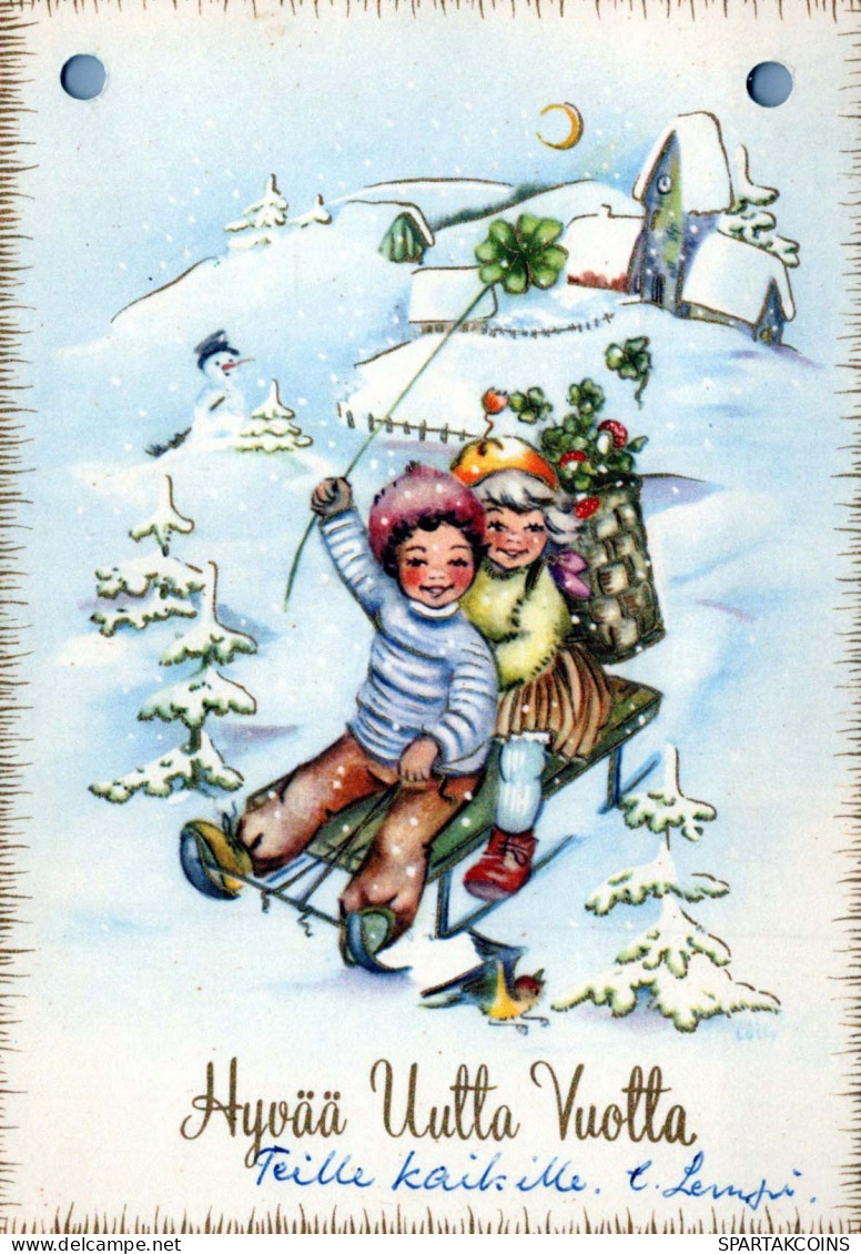 Buon Anno Natale BAMBINO Vintage Cartolina CPSM #PAU060.IT - Nouvel An