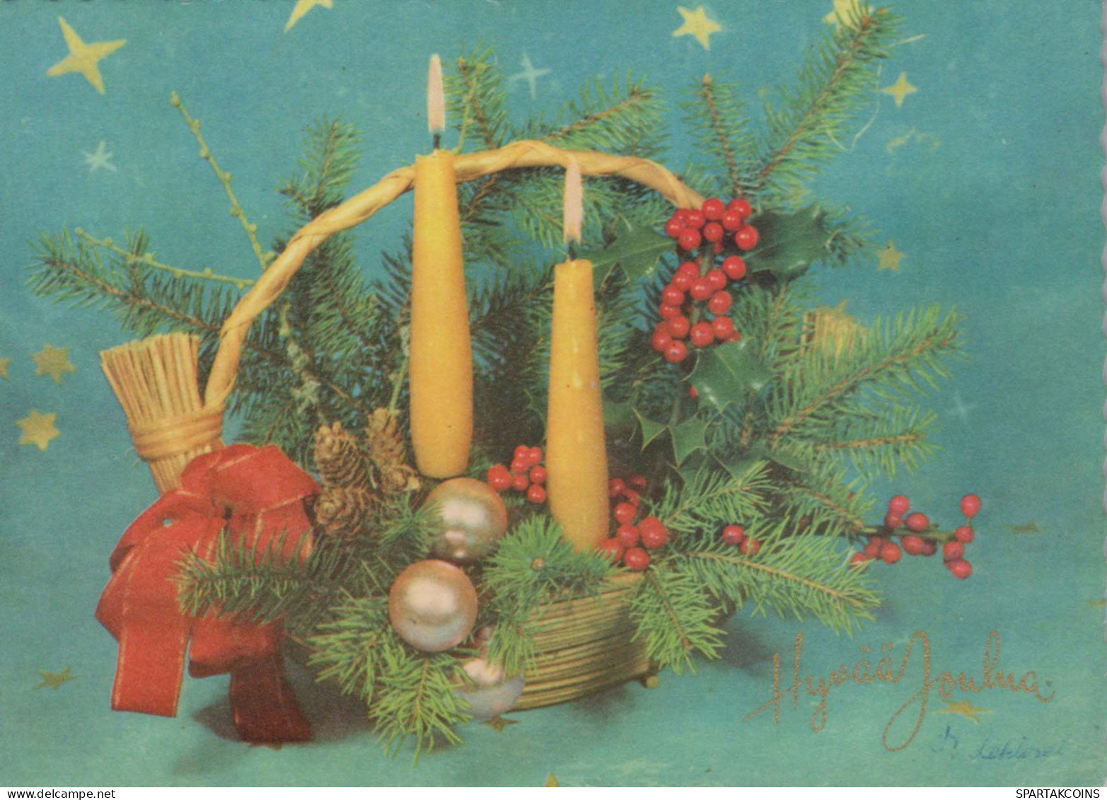 Buon Anno Natale CANDELA Vintage Cartolina CPSM #PAT631.IT - Nouvel An