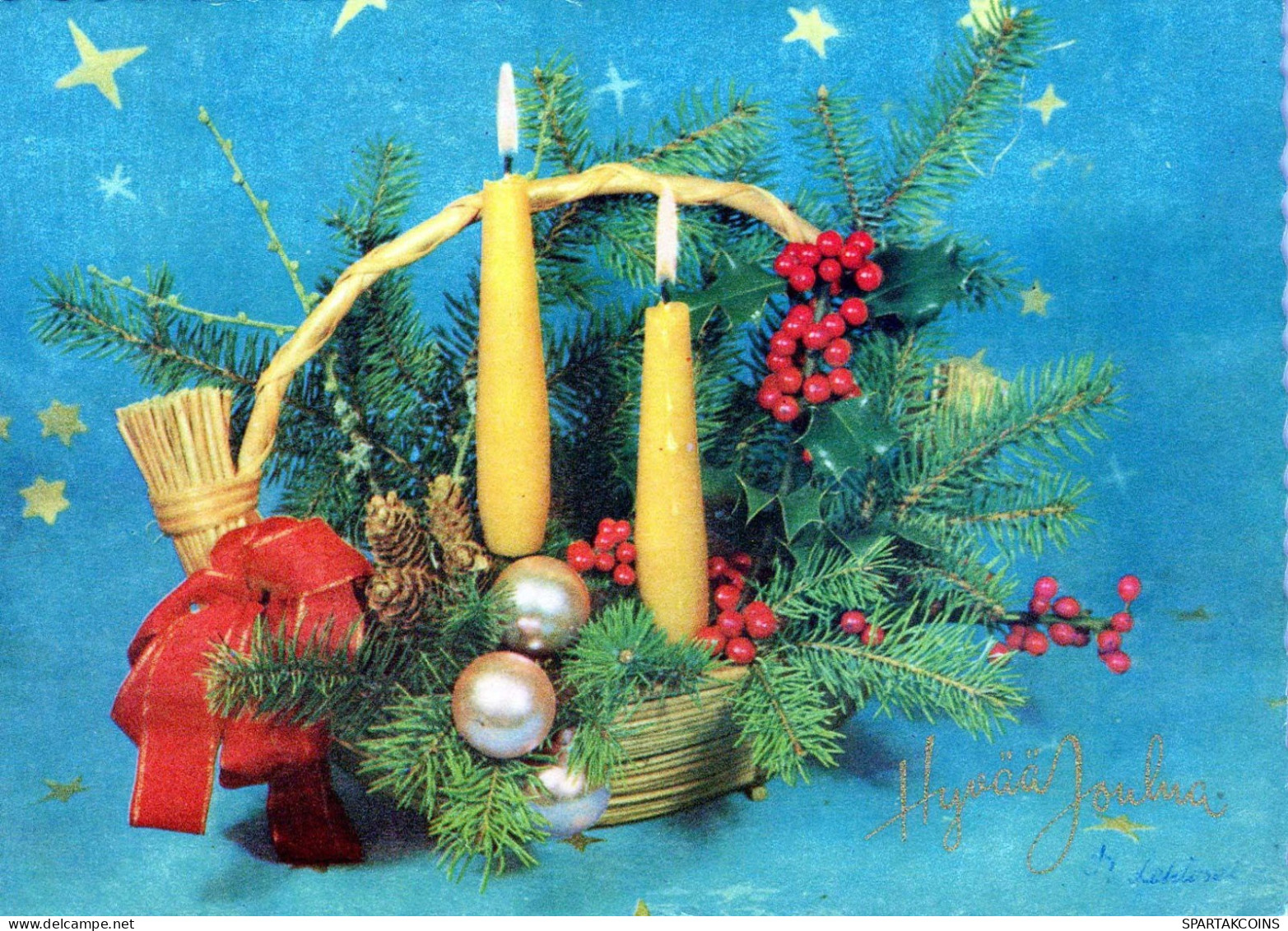 Buon Anno Natale CANDELA Vintage Cartolina CPSM #PAT631.IT - Nouvel An