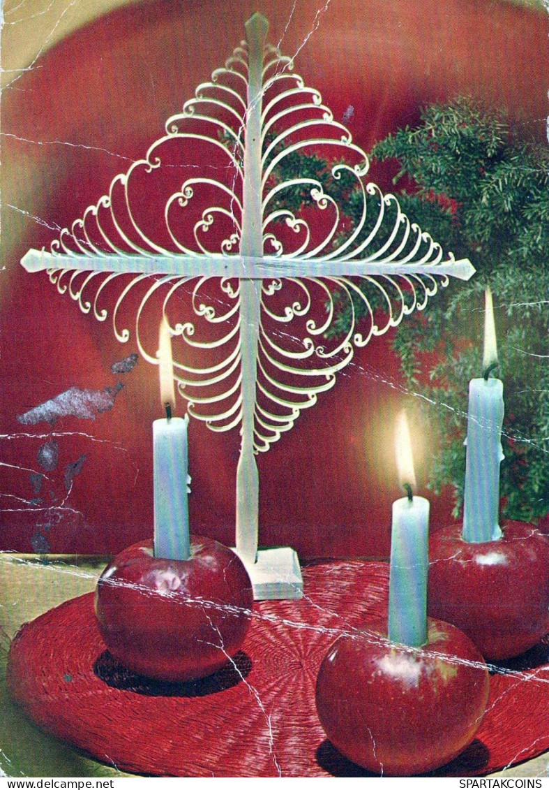 Buon Anno Natale CANDELA Vintage Cartolina CPSM #PAT069.IT - New Year