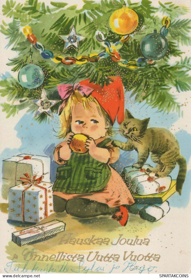 Buon Anno Natale BAMBINO Vintage Cartolina CPSM #PAS824.IT - New Year