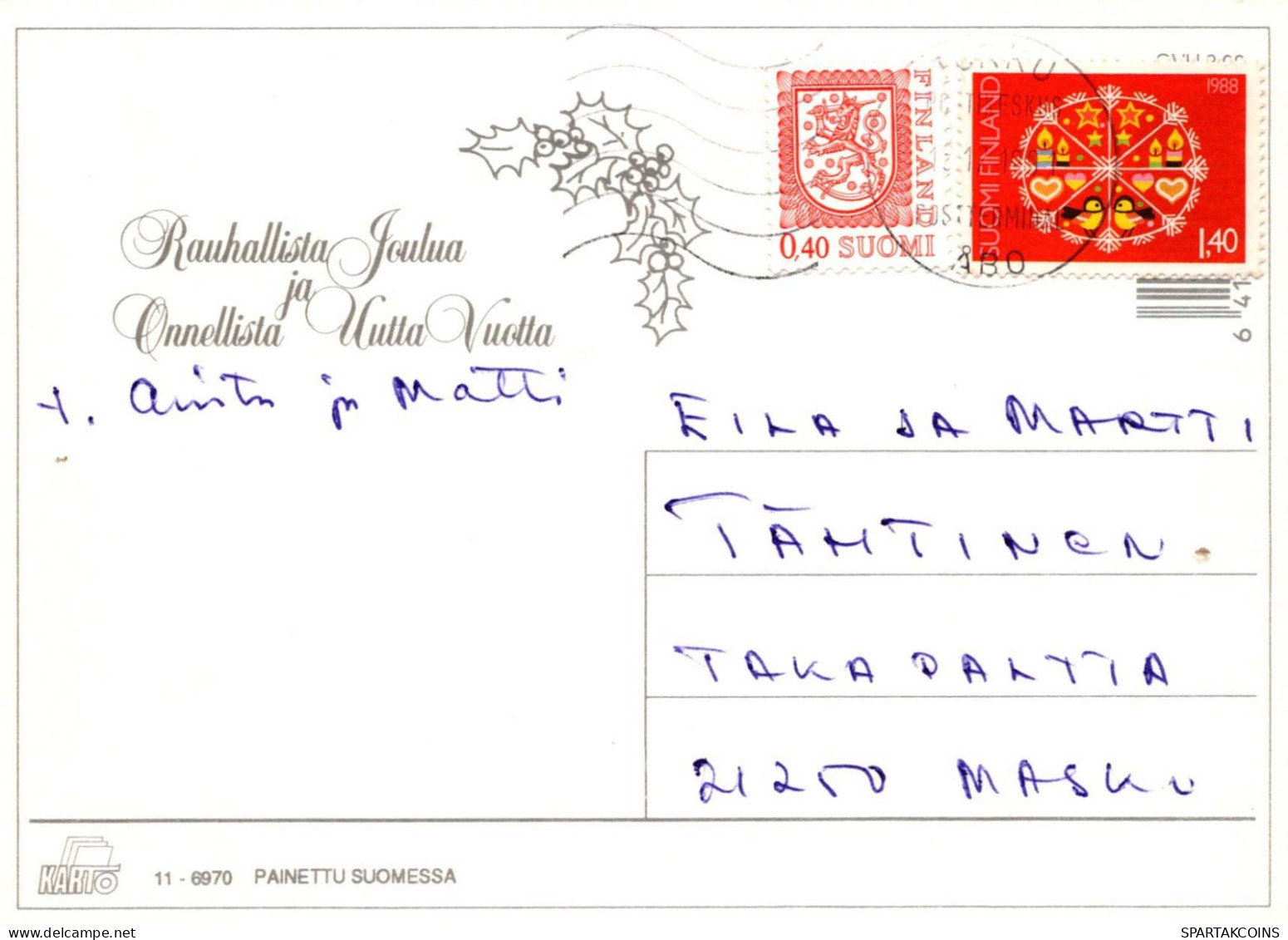 Buon Anno Natale Vintage Cartolina CPSM #PAT384.IT - Nouvel An