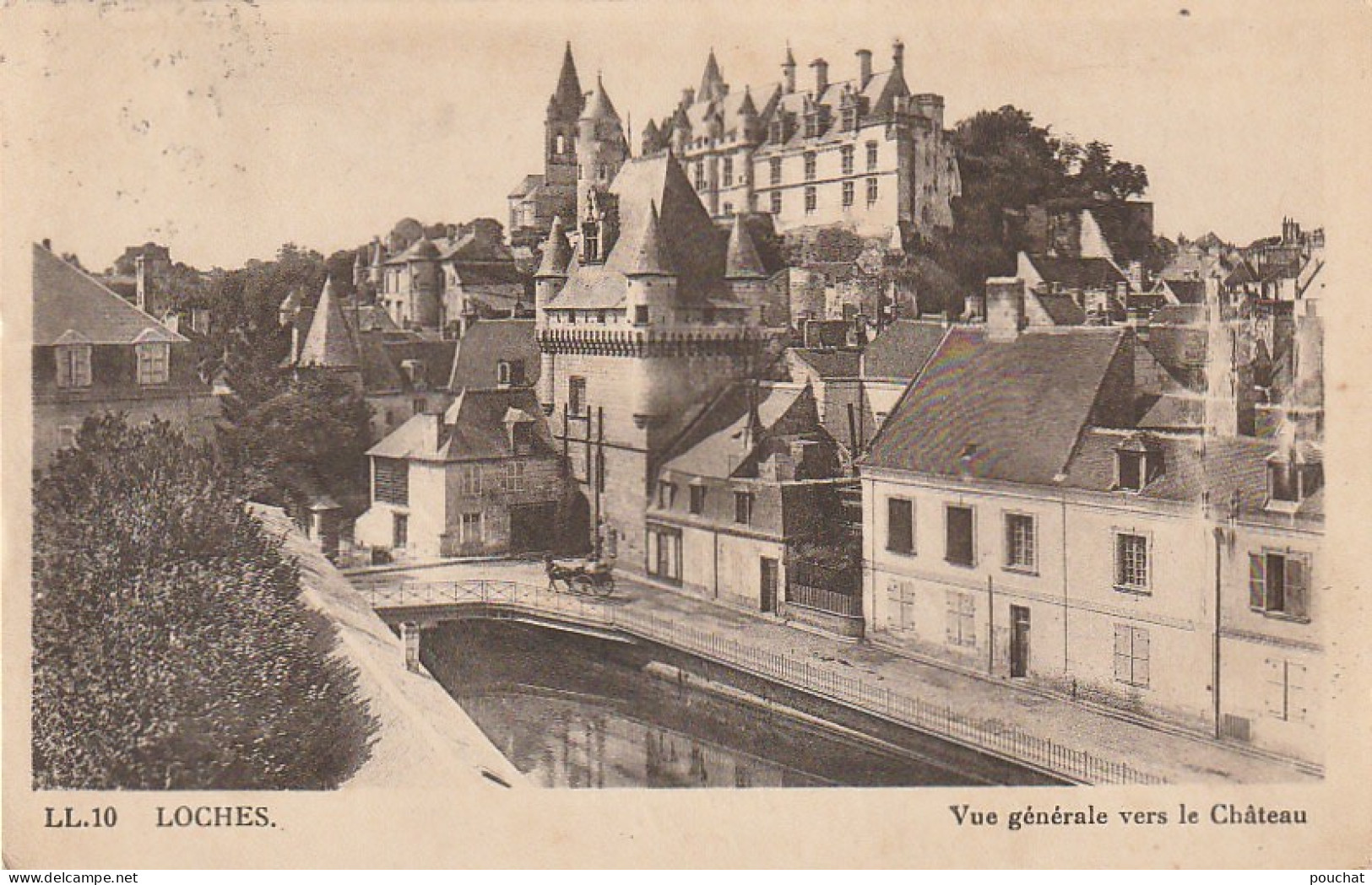 DE 11 -(37) LOCHES  -  VUE GENERALE VERS LE CHATEAU  -  2 SCANS - Loches