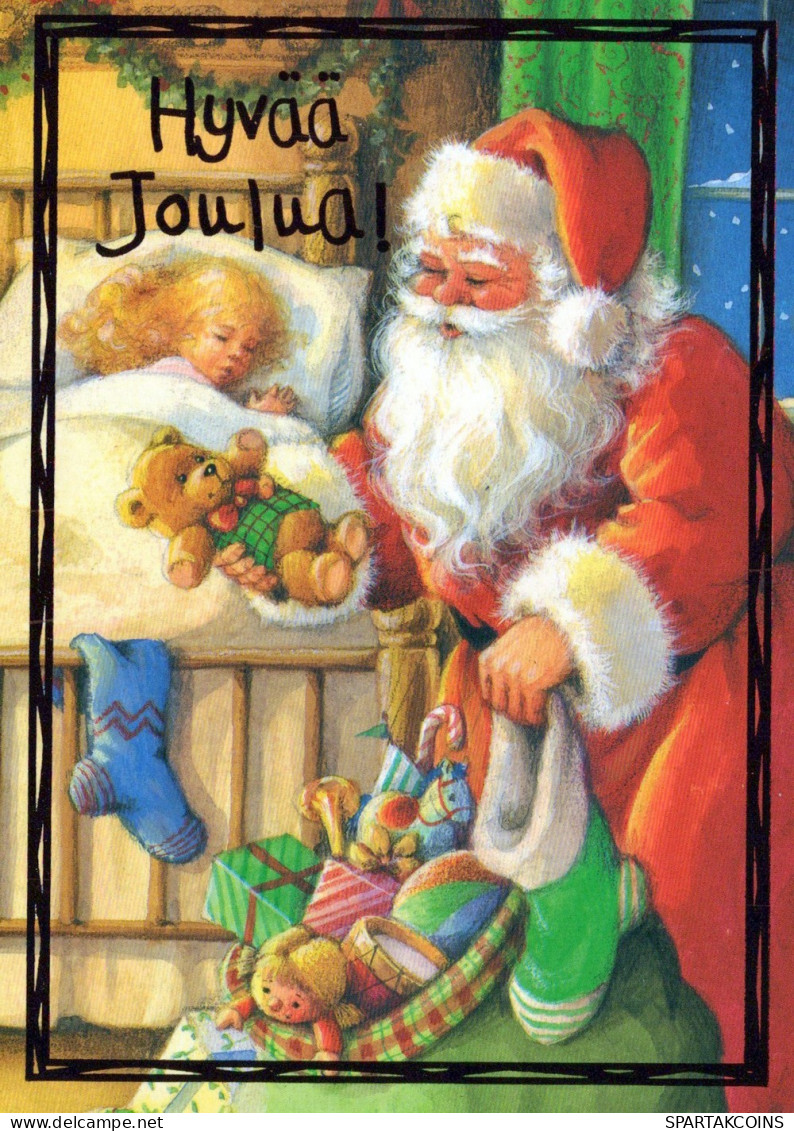 BABBO NATALE BAMBINO Natale Vintage Cartolina CPSM #PAK298.IT - Santa Claus