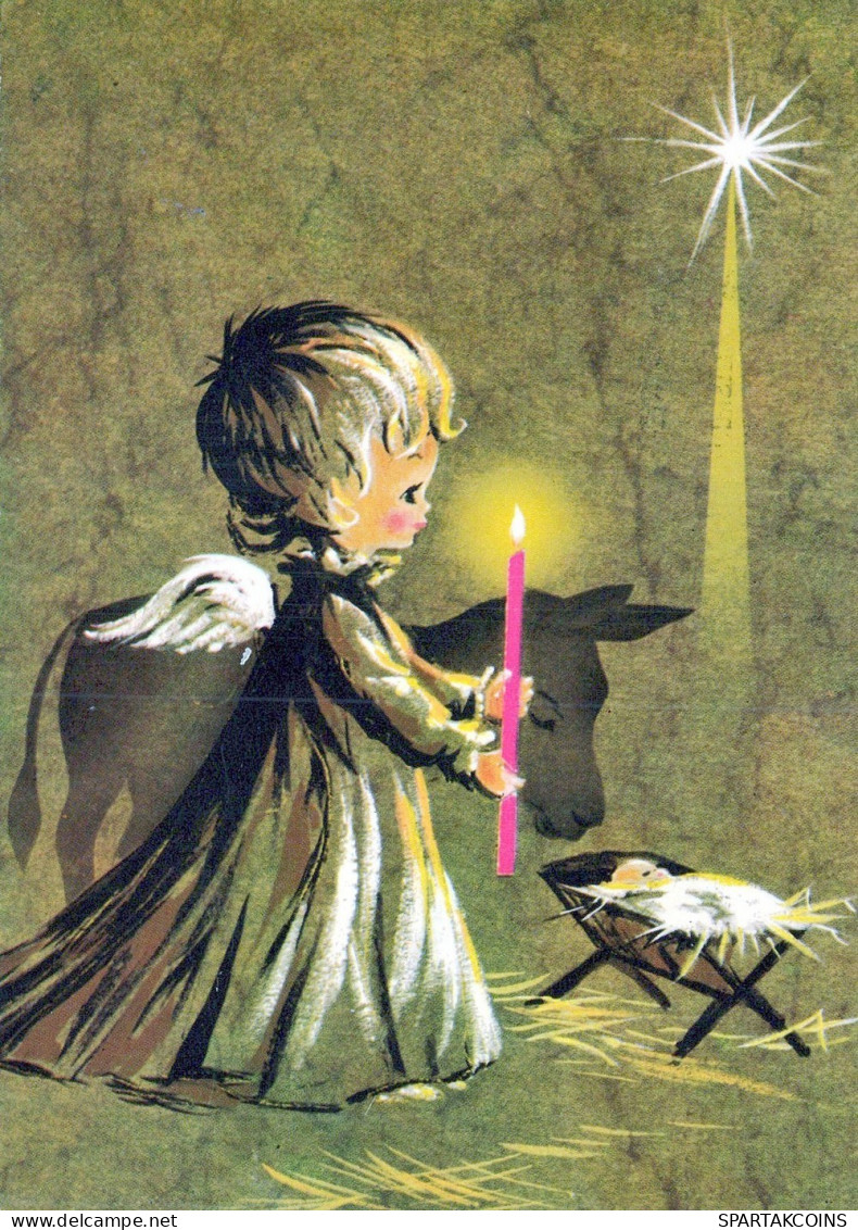 ANGELO Buon Anno Natale Vintage Cartolina CPSM #PAH751.IT - Angels