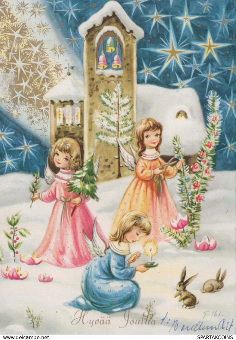 ANGELO Buon Anno Natale Vintage Cartolina CPSM #PAH571.IT - Anges