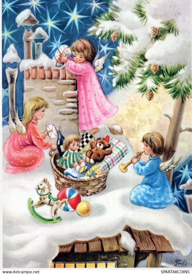 ANGELO Buon Anno Natale Vintage Cartolina CPSM #PAH510.IT - Angels