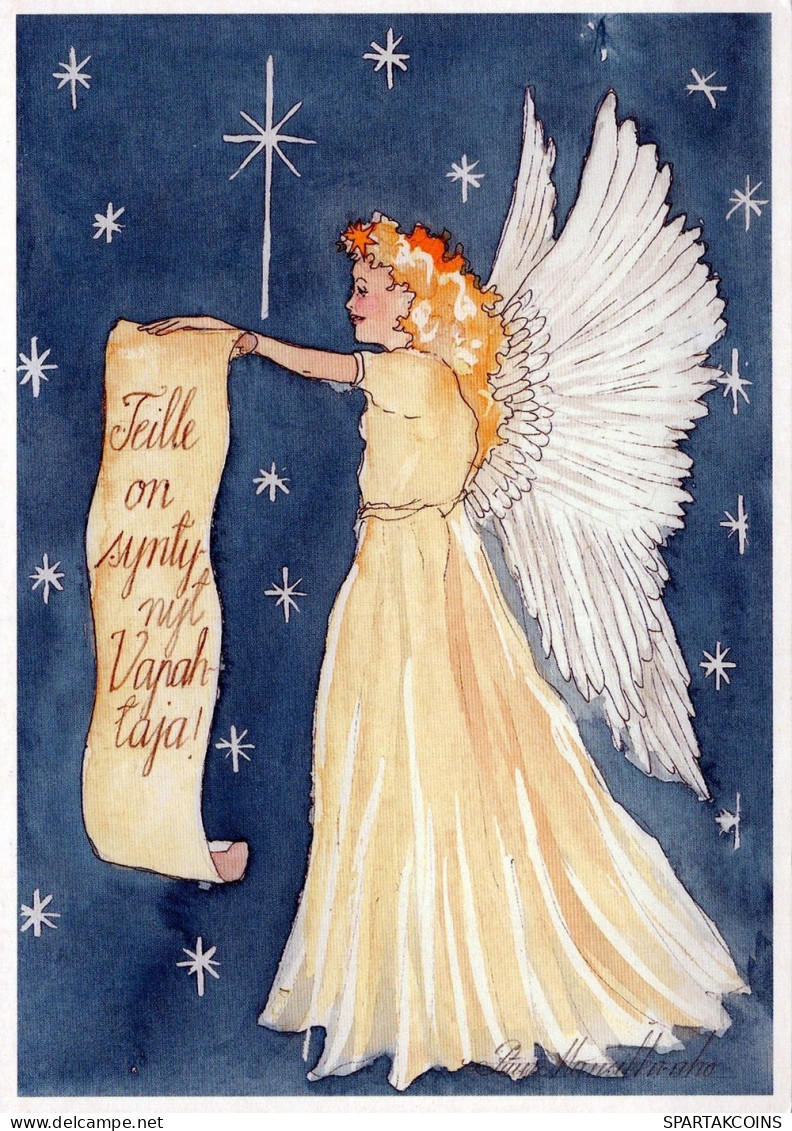 ANGELO Buon Anno Natale Vintage Cartolina CPSM #PAG999.IT - Angeli