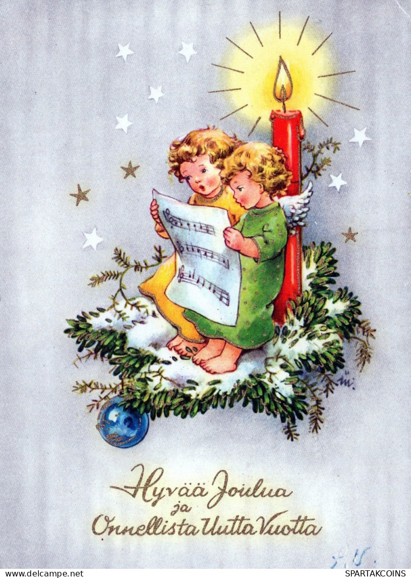 ANGELO Buon Anno Natale Vintage Cartolina CPSM #PAH873.IT - Angeli