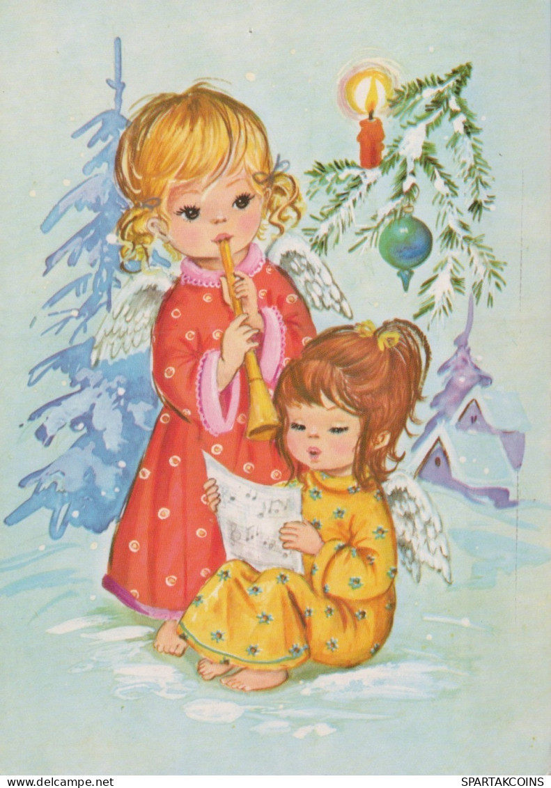 ANGELO Buon Anno Natale Vintage Cartolina CPSM #PAH631.IT - Angeli