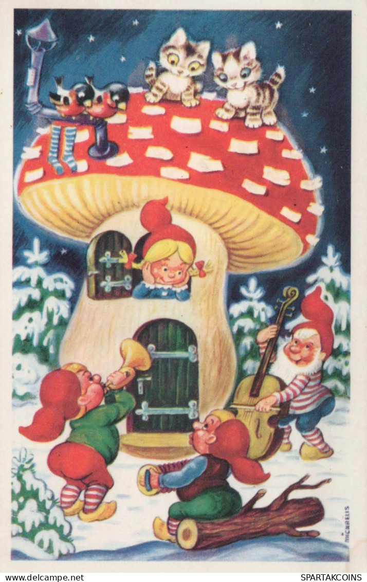 Neujahr Weihnachten GNOME Vintage Ansichtskarte Postkarte CPSMPF #PKG536.DE - New Year