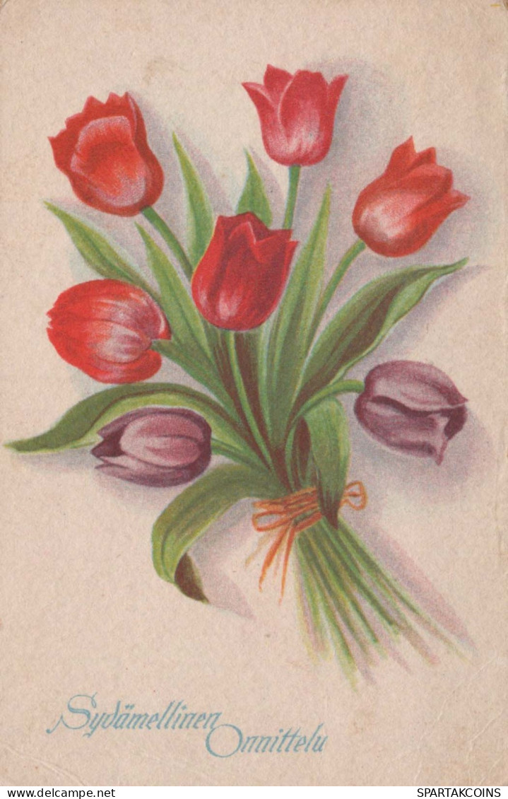 FLOWERS Vintage Ansichtskarte Postkarte CPA #PKE733.DE - Flowers