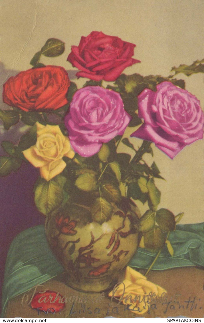 FLOWERS Vintage Ansichtskarte Postkarte CPA #PKE491.DE - Flowers
