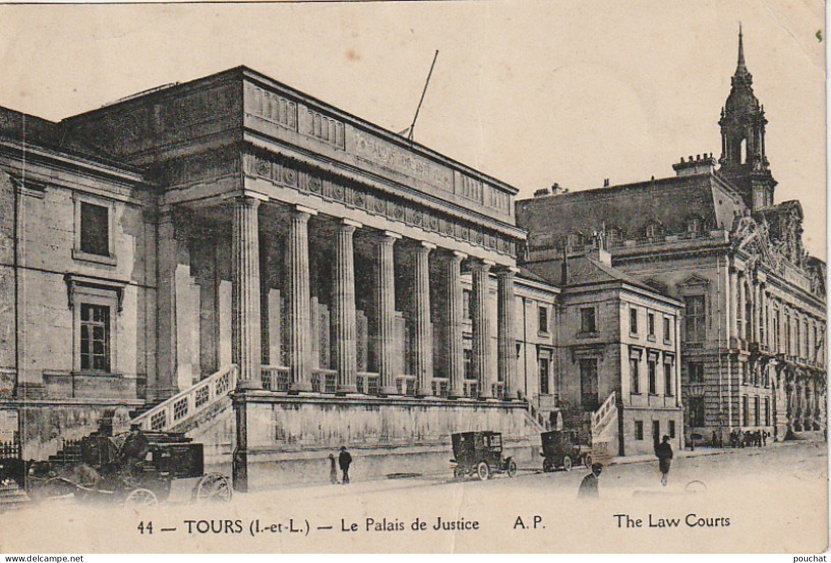 DE 12 -(37) TOURS  -  LE PALAIS DE JUSTICE   -  CALECHE ET AUTOMOBILES  -  2 SCANS - Tours