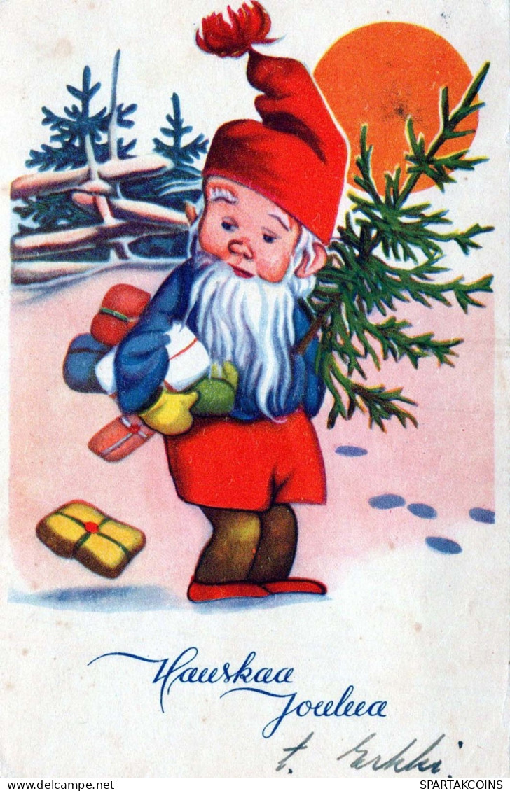 Neujahr Weihnachten GNOME Vintage Ansichtskarte Postkarte CPSMPF #PKD288.DE - New Year