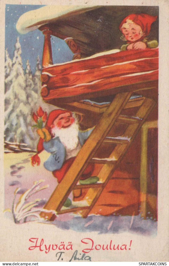 Neujahr Weihnachten GNOME Vintage Ansichtskarte Postkarte CPSMPF #PKD471.DE - New Year