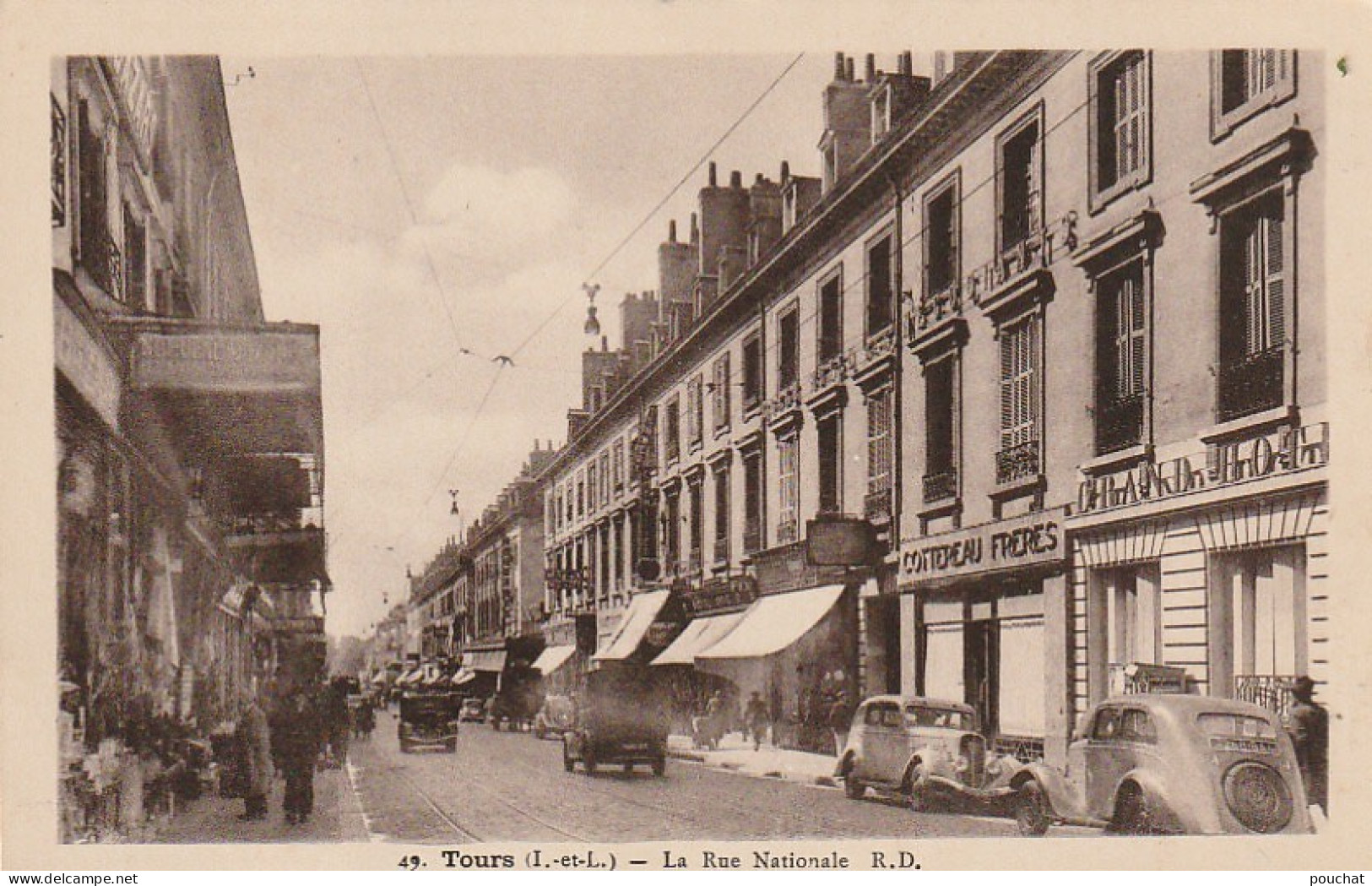 DE 12 -(37) TOURS  -  LA RUE NATIONALE  - COMMERCES  - AUTOMOBILES   -  2 SCANS - Tours