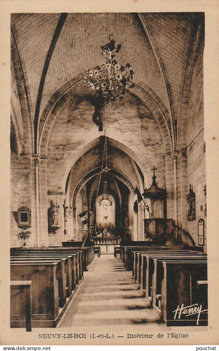 DE 12 -(37) NEUVY LE ROI  - INTERIEUR DE L ' EGLISE  -  2 SCANS - Neuvy-le-Roi