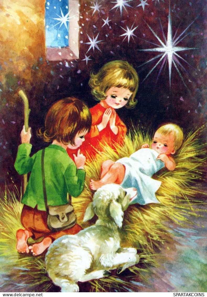 JESUS CHRISTUS Jesuskind Weihnachten Religion Vintage Ansichtskarte Postkarte CPSM #PBP671.DE - Jésus