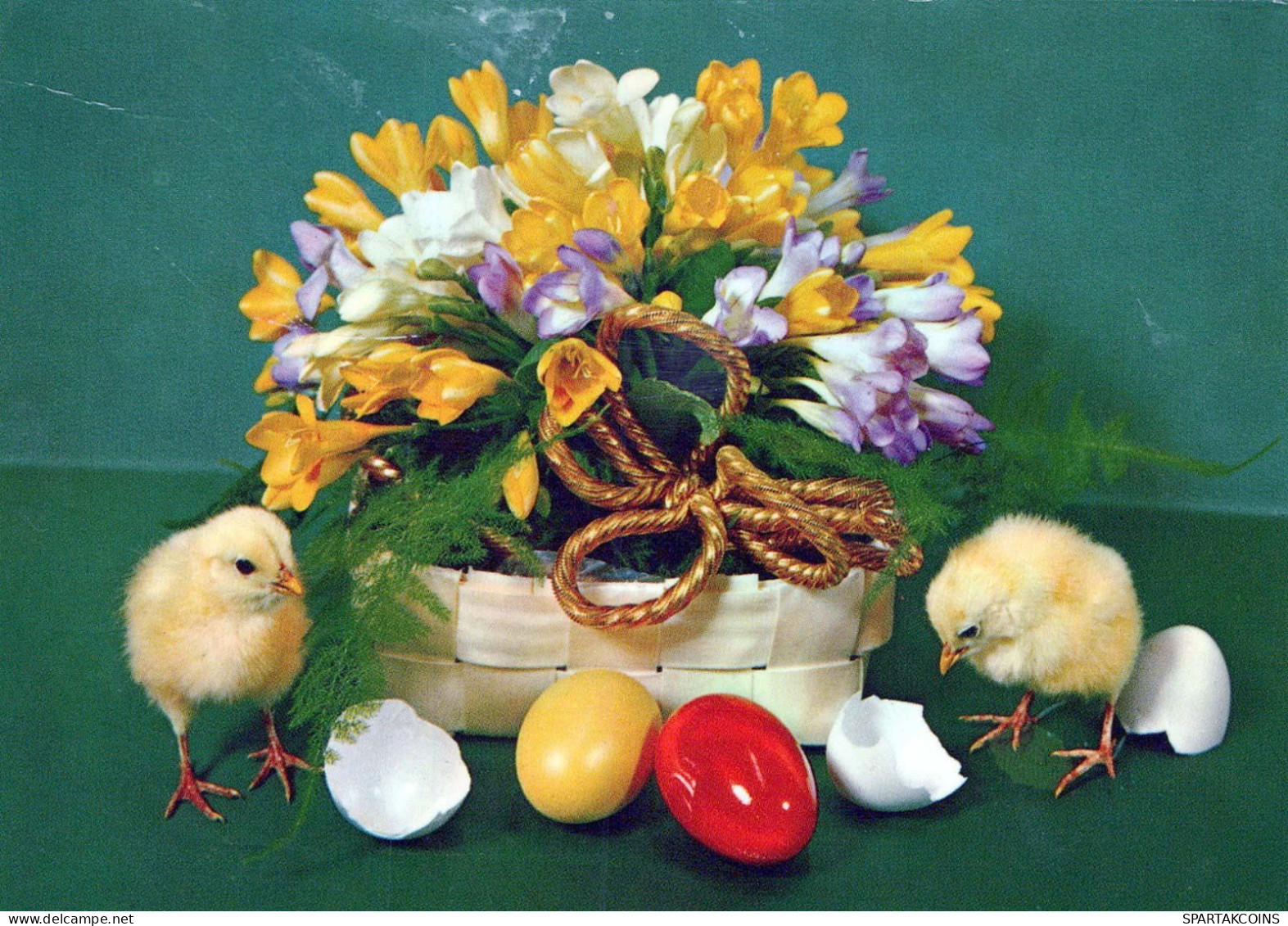 OSTERN HUHN EI Vintage Ansichtskarte Postkarte CPSM #PBO913.DE - Easter