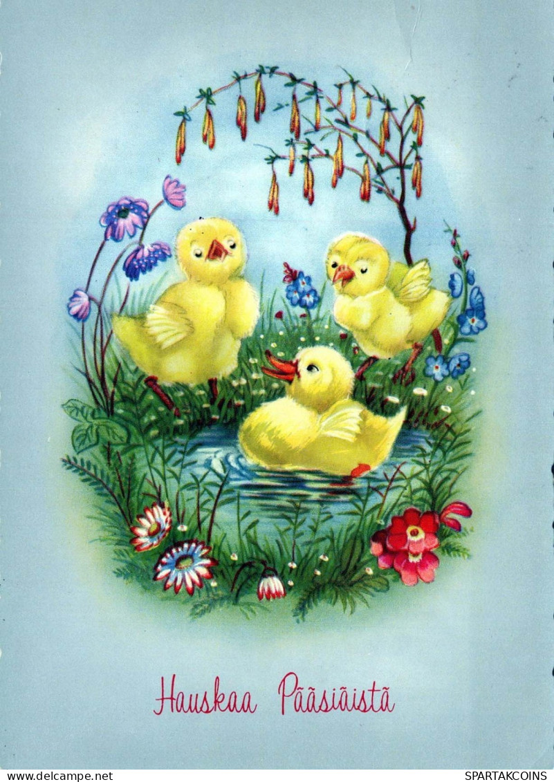 OSTERN HUHN EI Vintage Ansichtskarte Postkarte CPSM #PBO601.DE - Pâques