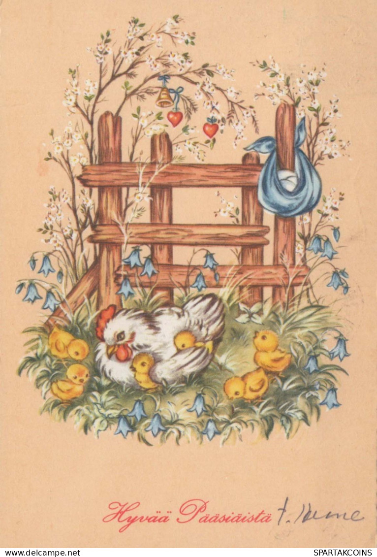 OSTERN HUHN EI Vintage Ansichtskarte Postkarte CPSM #PBO787.DE - Pascua