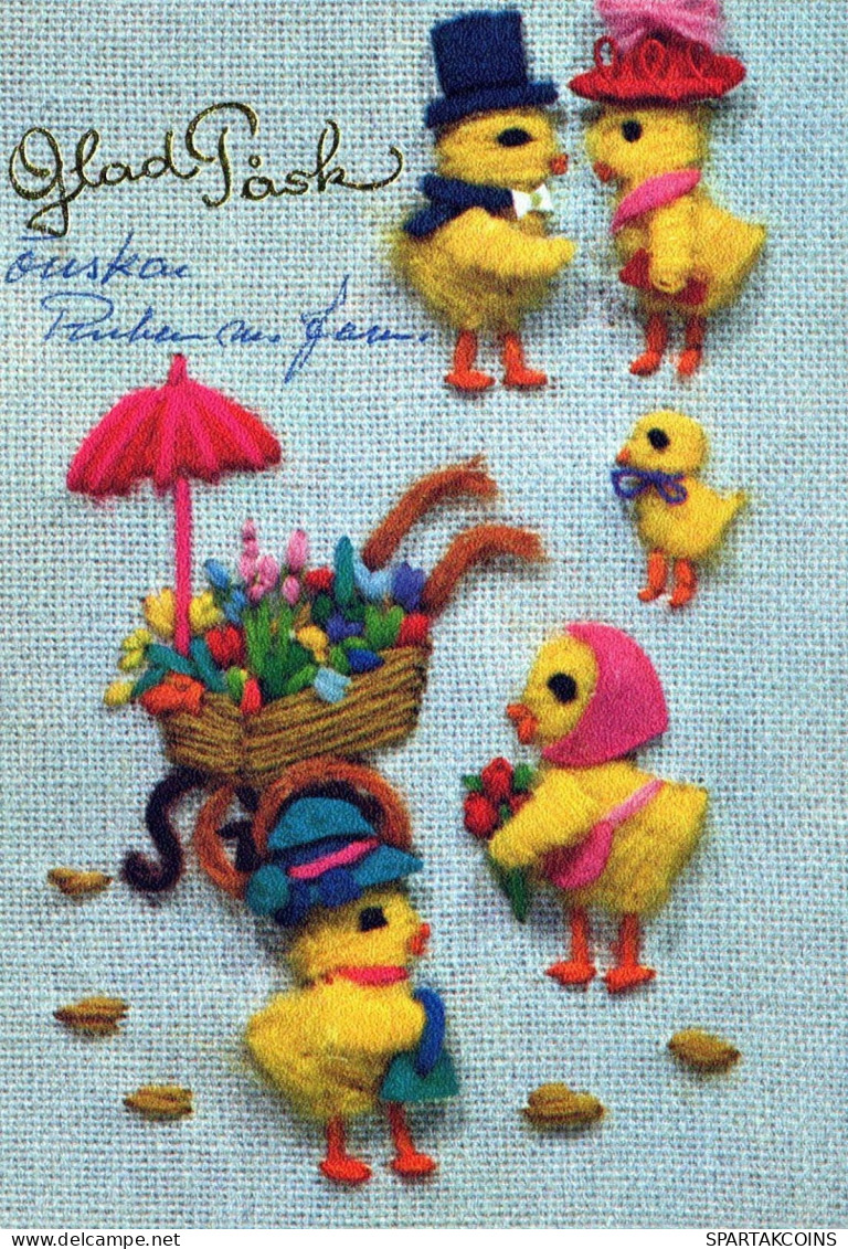 OSTERN HUHN EI Vintage Ansichtskarte Postkarte CPSM #PBO851.DE - Pâques