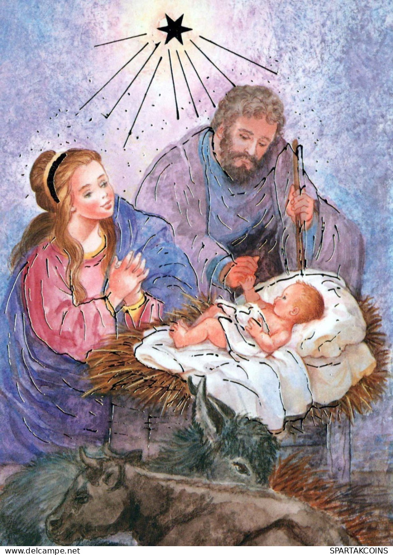 Jungfrau Maria Madonna Jesuskind Weihnachten Religion Vintage Ansichtskarte Postkarte CPSM #PBB893.DE - Vierge Marie & Madones