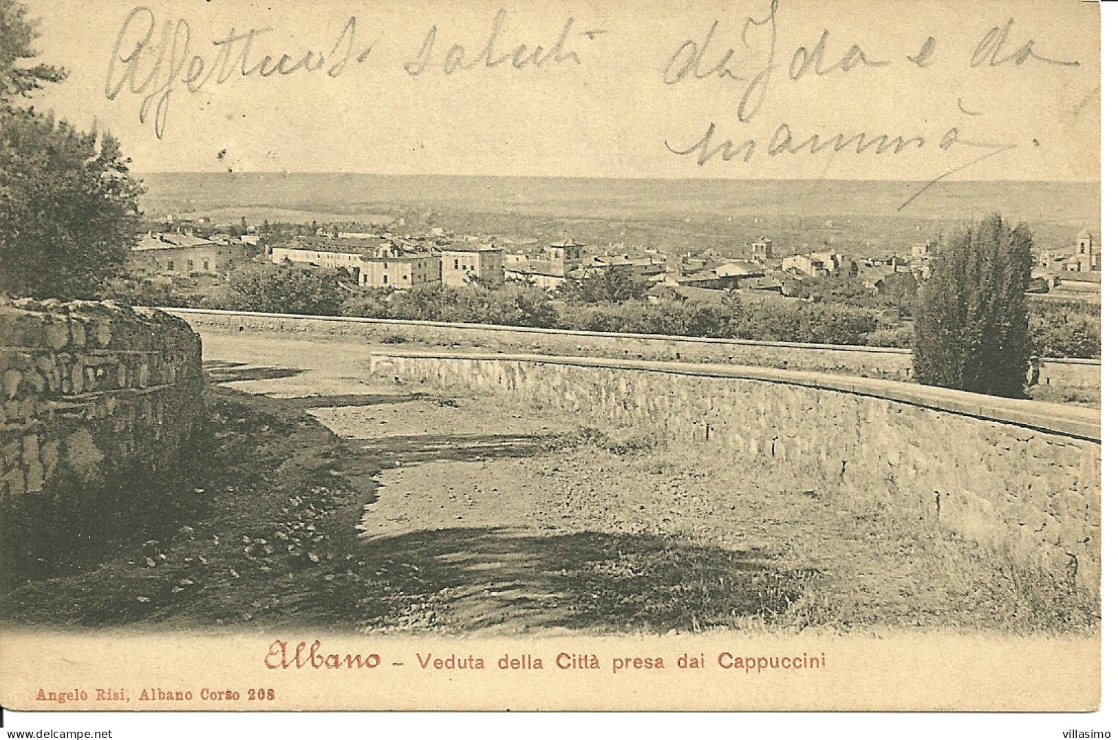 ROMA - ALBANO - VEDUTA DELLA CITTÀ PRESA DAI CAPPUCCINI - F.P. - VG.  1903 - Mehransichten, Panoramakarten