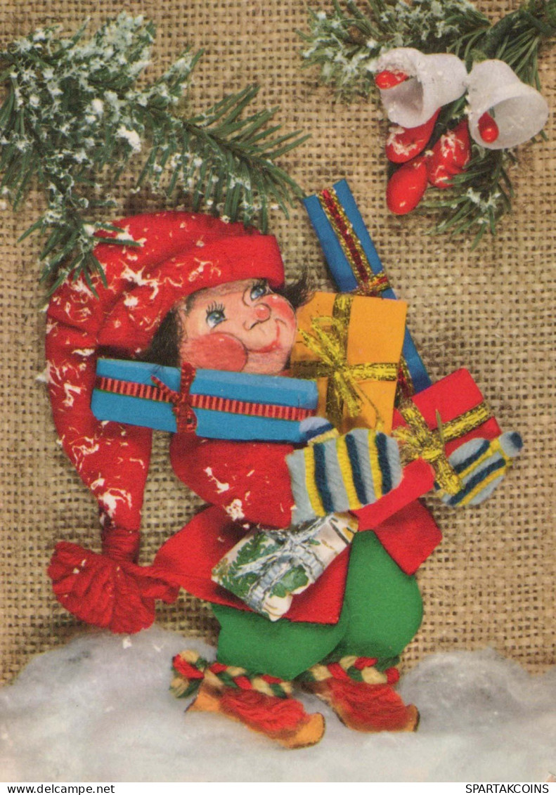 Neujahr Weihnachten GNOME Vintage Ansichtskarte Postkarte CPSM #PAY496.DE - Neujahr