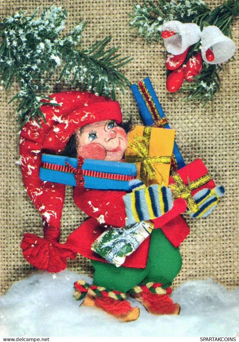 Neujahr Weihnachten GNOME Vintage Ansichtskarte Postkarte CPSM #PAY496.DE - Neujahr