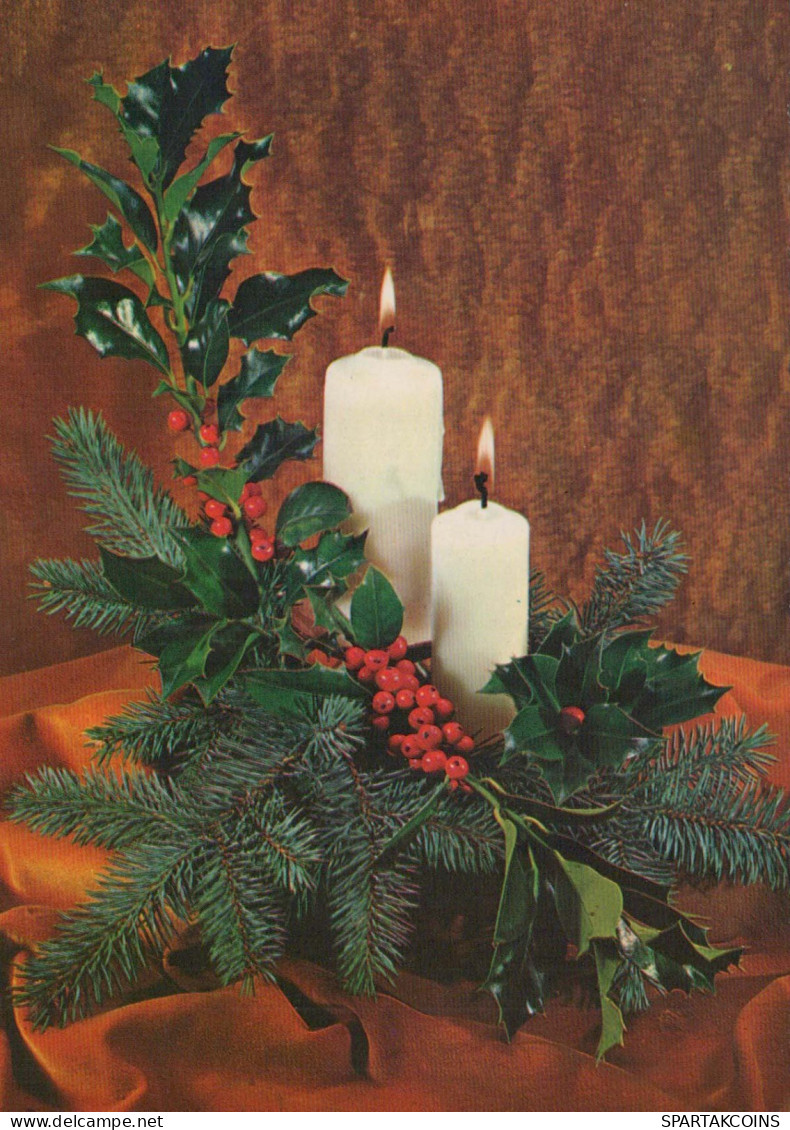 Neujahr Weihnachten KERZE Vintage Ansichtskarte Postkarte CPSM #PAZ348.DE - Neujahr