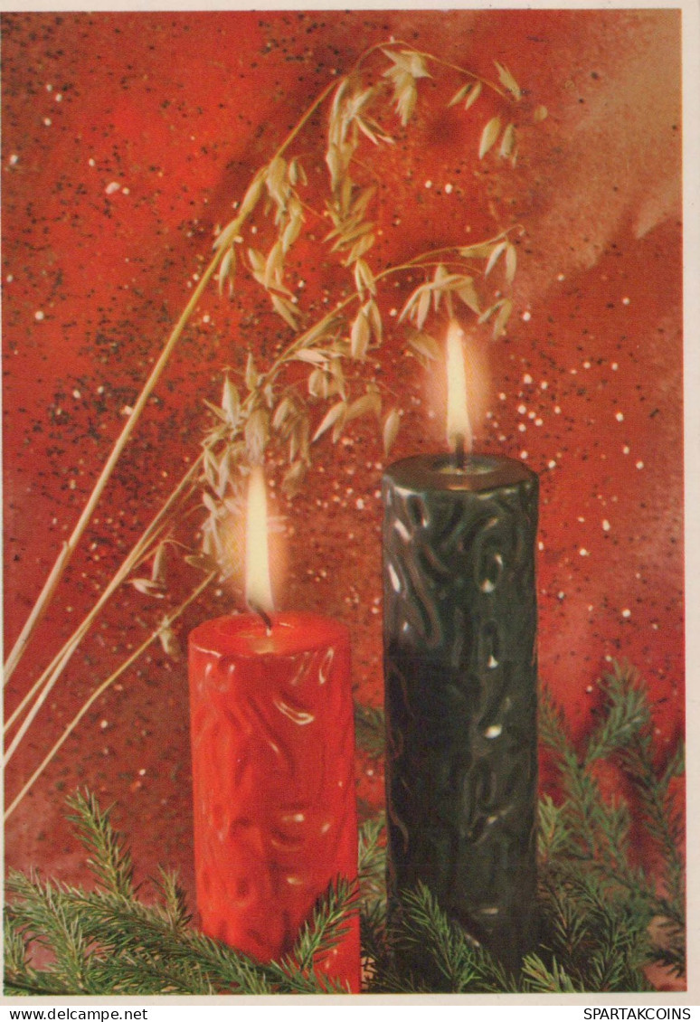 Neujahr Weihnachten KERZE Vintage Ansichtskarte Postkarte CPSM #PAZ288.DE - Neujahr