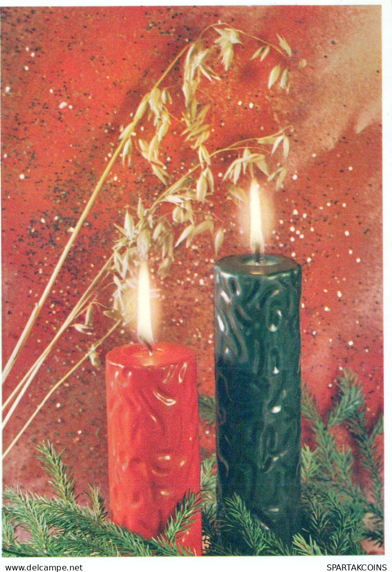 Neujahr Weihnachten KERZE Vintage Ansichtskarte Postkarte CPSM #PAZ288.DE - Neujahr