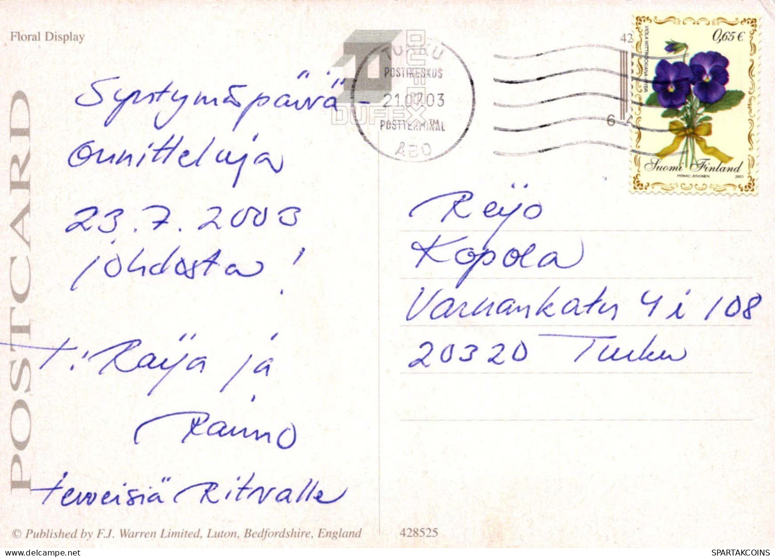 FIORI LENTICULAR 3D Vintage Cartolina CPSM #PAZ167.IT - Blumen