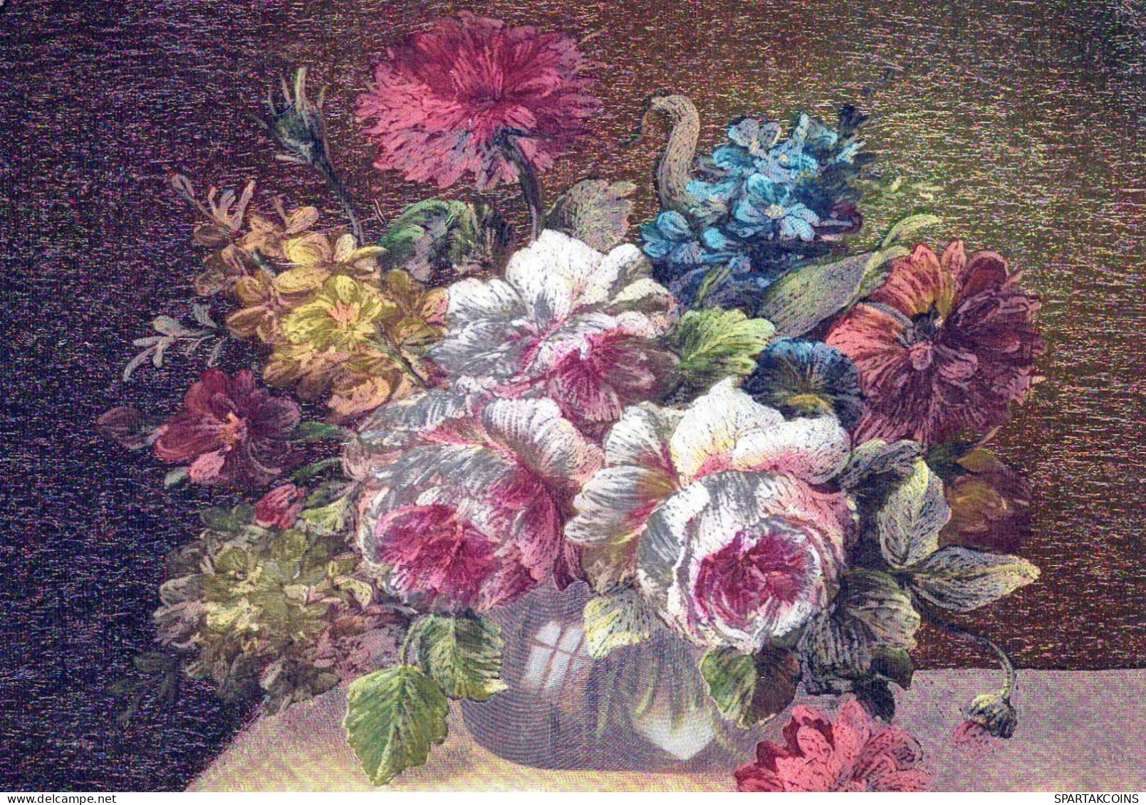 FIORI LENTICULAR 3D Vintage Cartolina CPSM #PAZ167.IT - Bloemen