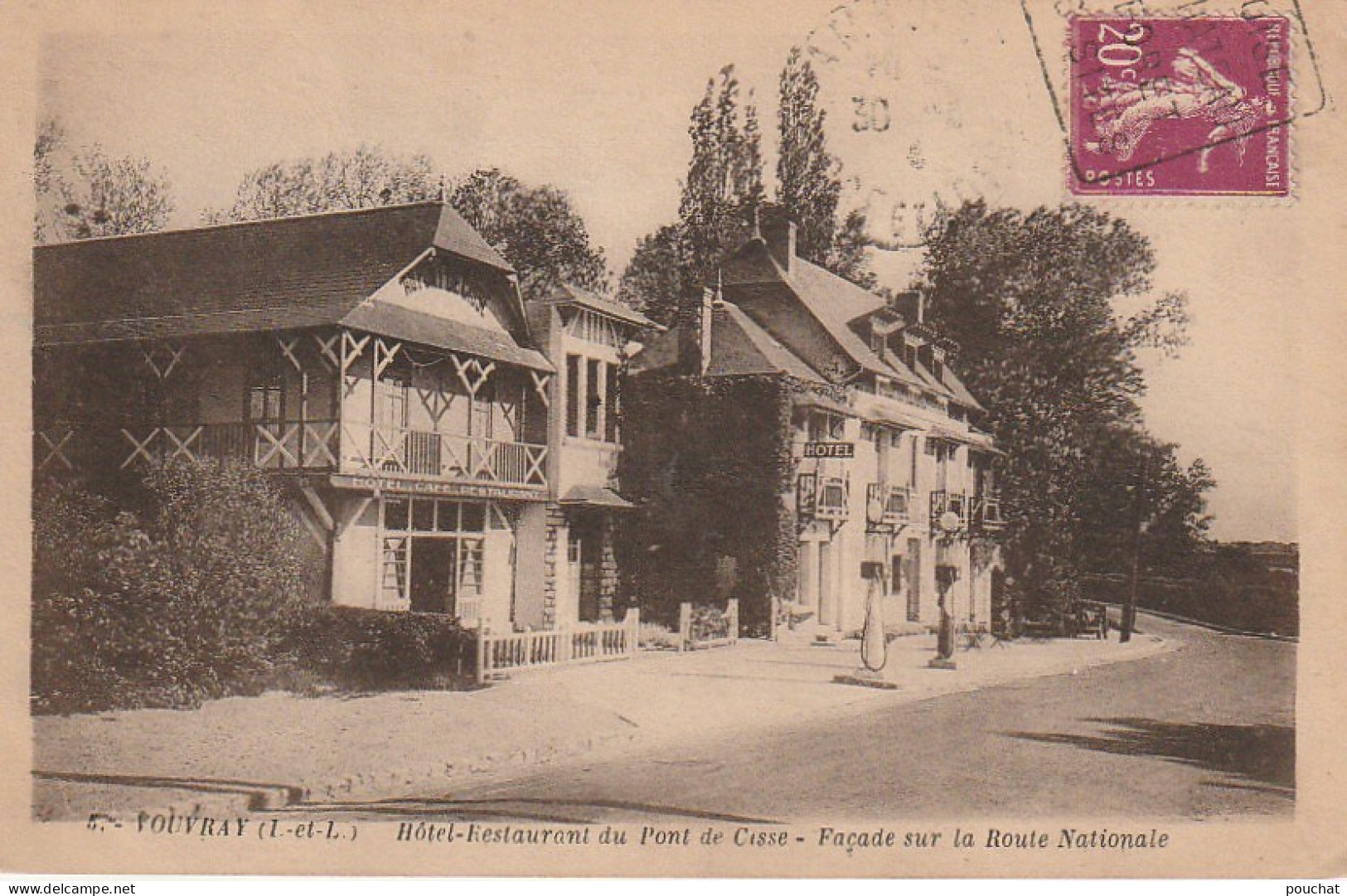 DE 13 -(37) VOUVRAY -  HOTEL RESTAURANT DU PONT DE CISSE - FACADE SUR LA ROUTE NATIONALE   -  2 SCANS - Vouvray