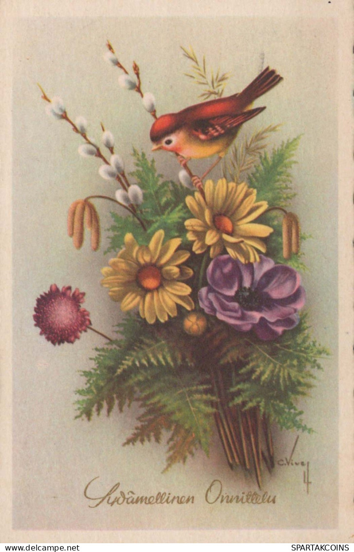 FIORI Vintage Cartolina CPSMPF #PKG096.IT - Bloemen