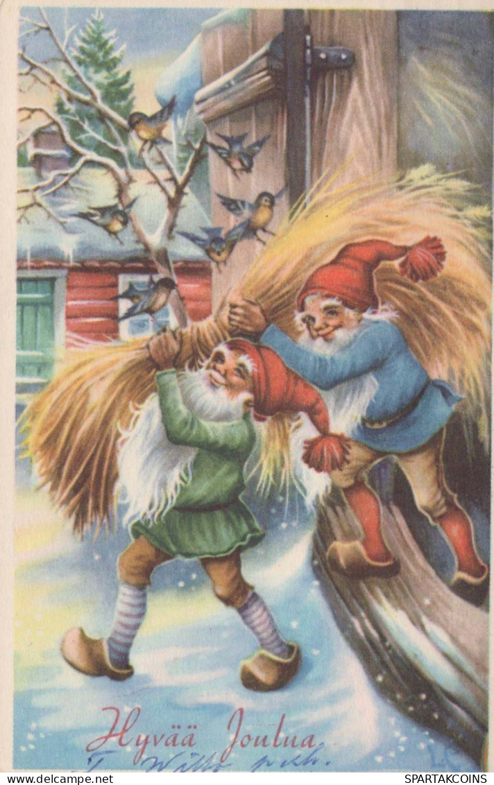 BABBO NATALE Buon Anno Natale Vintage Cartolina CPSMPF #PKG338.IT - Santa Claus