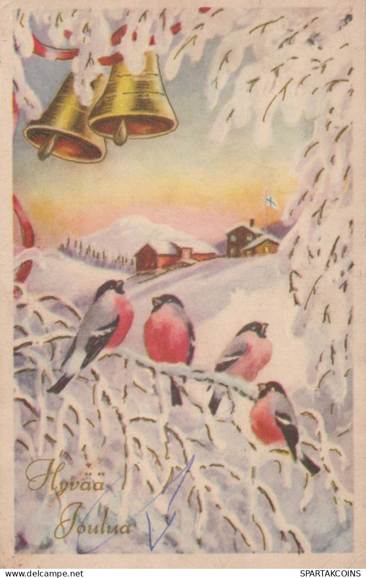 Buon Anno Natale UCCELLO Vintage Cartolina CPA #PKE861.IT - Neujahr