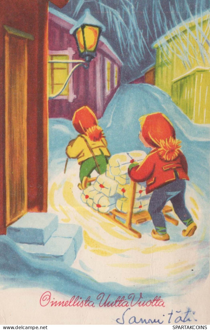 Buon Anno Natale BAMBINO Vintage Cartolina CPSMPF #PKD781.IT - Neujahr