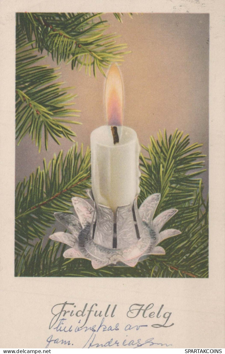 Buon Anno Natale CANDELA Vintage Cartolina CPSMPF #PKD164.IT - Neujahr
