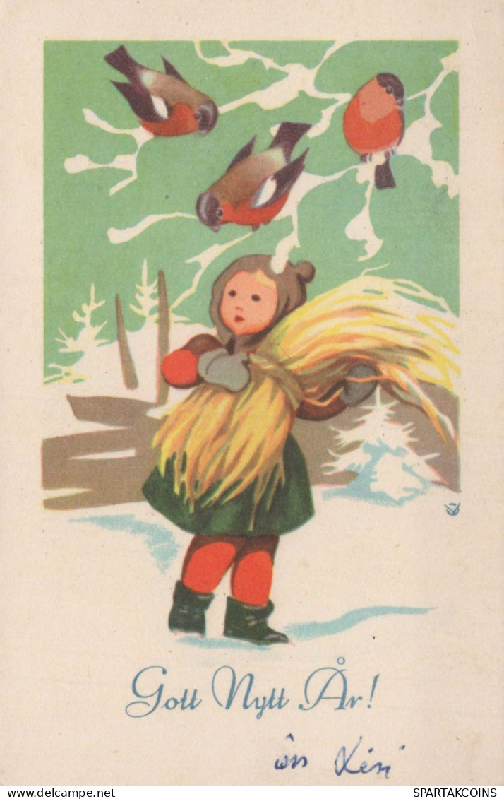Buon Anno Natale BAMBINO Vintage Cartolina CPSMPF #PKD410.IT - Neujahr
